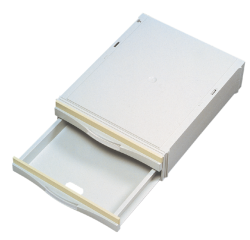 Cassette Tiroir empilable Djois avec 2 tiroirs semi-haut gris