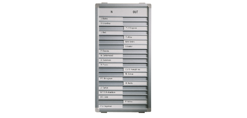 Tableau de présence Legamaster 540x260mm 20 noms