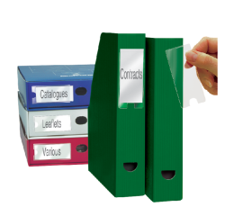 Etikethouder Djois 35x102mm zelfklevend transparant 12 stuks