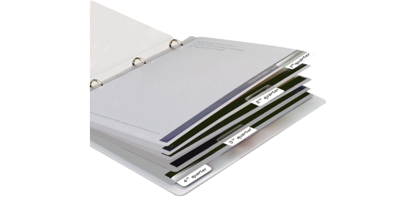 Indexing tabs Djois 12x40mm permanent adhesive white 48 pieces