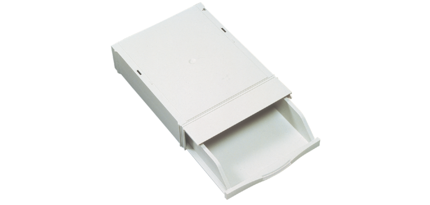 Stackable Djois cassette with sliding gray drawer