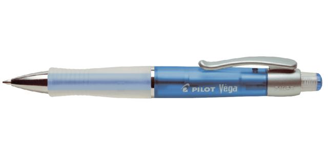 Stylo bille PILOT Vega Medium transparent bleu