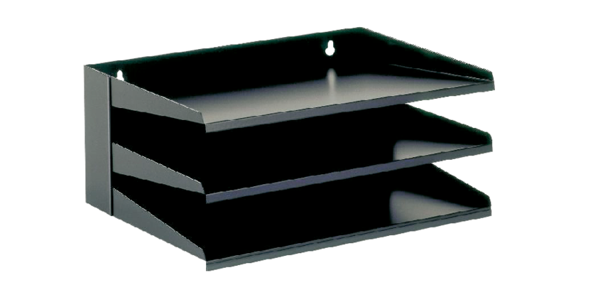 Vepa Bins 3-compartment black sorting shelf