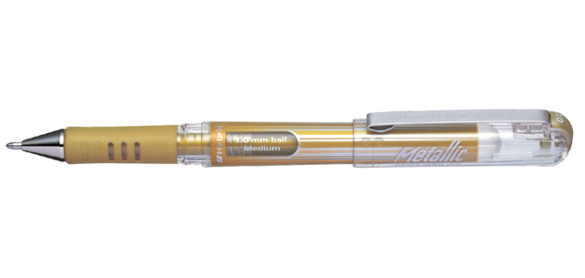 Gelschrijver Pentel K230M medium metallic goud