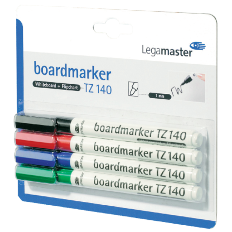 Marqueur tableau blanc Legamaster TZ100 ogive 1mm assorti 4 pièces