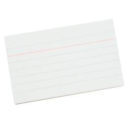 Fiche Système Qbasic 90x55mm ligné + marge en-tête rouge 210g blanc 100 pièces
