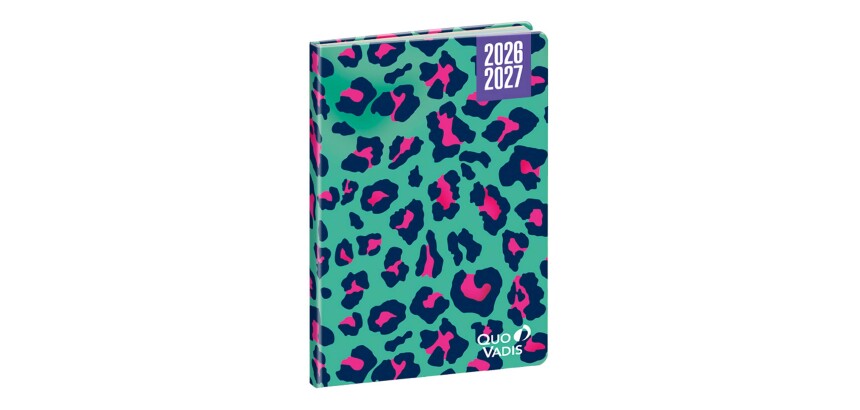 Quo Vadis - Agenda année scolaire - 2026-2027 - Hebdocolor 15 - Semainier Horizontal - Français - Canopy Panthère - 12 mois de août à juillet - 10x15 cm