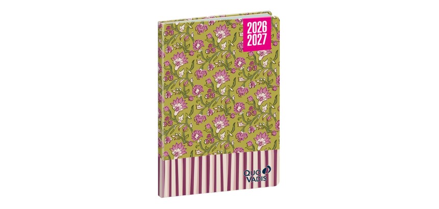 Quo Vadis - Agenda année scolaire - 2026-2027 - Hebdocolor 15 - Semainier Horizontal - Français - Canopy Fleurs - 12 mois de août à juillet - 10x15 cm