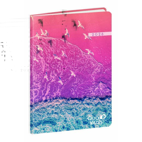 Quo Vadis - Agenda - 2026 - Affaires Recyclé - Semainier Planning - Multilingue - Respire - Multicolore - 13 mois de déc. à déc. - 10x15 cm
