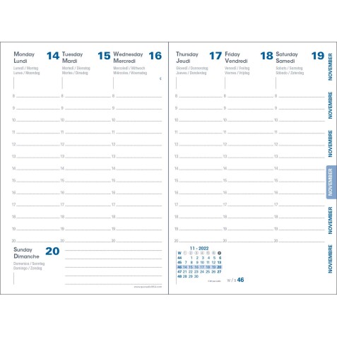 Quo Vadis - Recharge Agenda - 2026 - Affaires Recyclé - Semainier Planning - Multilingue - 13 mois de déc. à déc. - 10x15 cm -  recyclé