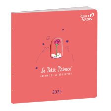 Agenda Semainier Executif Recyclé Quo Vadis - Multilingue - Le Petit Prince - 13 mois de Déc/Déc - 16x16 cm   - Rose