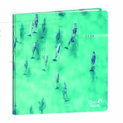 Quo Vadis - Agenda - 2026 - Exécutif Recyclé - Semainier Planning - Multilingue - Respire - Multicolore - 13 mois de déc. à déc. - 16x16 cm