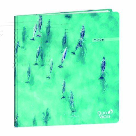 Quo Vadis - Agenda - 2026 - Exécutif Recyclé - Semainier Planning - Multilingue - Respire - Multicolore - 13 mois de déc. à déc. - 16x16 cm