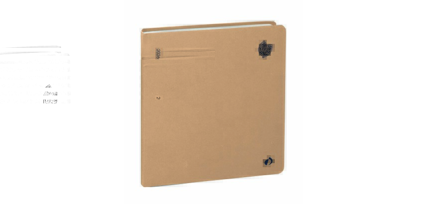 Quo Vadis - Agenda - 2026 - Exécutif Recyclé - Semainier Planning - Multilingue - Harmony - Marron - 13 mois de déc. à déc. - 16x16 cm -  recyclé