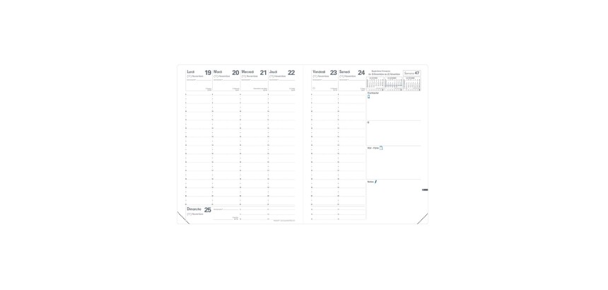 Quo Vadis - Recharge Agenda tranche dorée - 2027 - Président - Semainier Planning - Français - 14 mois de décembre à janvier - 21x27 cm