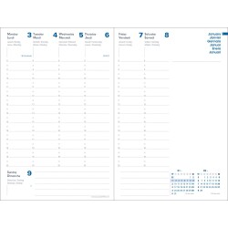 Quo Vadis - Recharge Agenda - 2026 - Président Recyclé - Semainier Planning - Multilingue - 13 mois de déc. à déc. - 21x27 cm -  recyclé