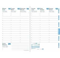 Quo Vadis - Recharge Agenda année scolaire - 2025-2026 - Universitaire Recyclé - Semainier Planning - Multilingue - 13 mois de août à août - 10x15 cm