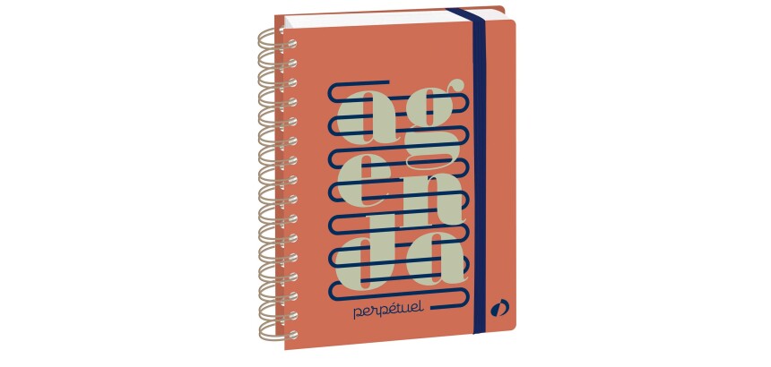 Quo Vadis - Agenda perpétuel - Spiralé - Semainier Horizontal - Français - Eterny - Graphic - Perpétuel - 15x21 cm