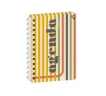 Quo Vadis - Agenda perpétuel - Spiralé - Semainier Horizontal - Français - Eterny - Rayures - Perpétuel - 12x17 cm