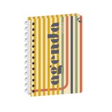 Quo Vadis - Agenda perpétuel - Spiralé - Semainier Horizontal - Français - Eterny - Rayures - Perpétuel - 12x17 cm
