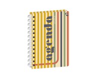 Quo Vadis - Agenda perpétuel - Spiralé - Semainier Horizontal - Français - Eterny - Rayures - Perpétuel - 12x17 cm