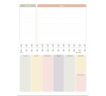 Quo Vadis - Agenda perpétuel - Spiralé - Semainier Horizontal - Français - Eterny - Rayures - Perpétuel - 12x17 cm