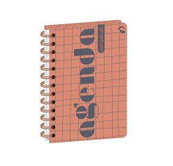 Quo Vadis - Agenda perpétuel - Spiralé - Semainier Horizontal - Français - Eterny - Carreaux - Perpétuel - 12x17 cm