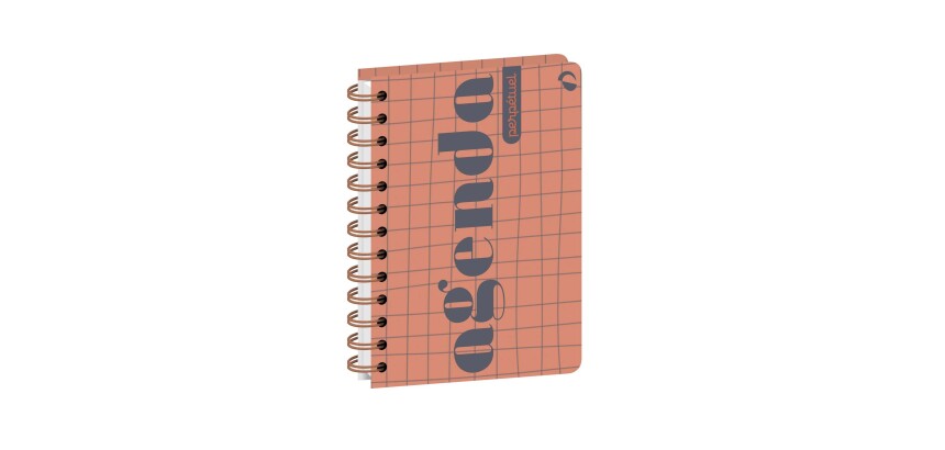 Quo Vadis - Agenda perpétuel - Spiralé - Semainier Horizontal - Français - Eterny - Carreaux - Perpétuel - 12x17 cm