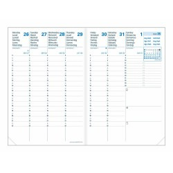 Quo Vadis - Recharge Agenda 16 mois - 2025-2026 - Affaires SD - Semainier Planning - Multilingue - 16 mois de septembre à décembre - 10x15 cm