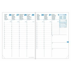 Quo Vadis - Recharge Agenda 16 mois - 2025-2026 - Président SD - Semainier Planning - Multilingue - 16 mois de septembre à décembre - 21x27 cm