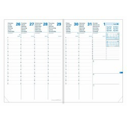 Quo Vadis - Recharge Agenda 16 mois - 2026-2027 - Président SD - Semainier Planning - Multilingue - 16 mois de septembre à décembre - 21x27 cm