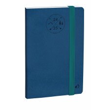 Agenda Semainier Planning Quo Vadis - Multilingue - Everest - 16 mois de Sept/Déc - 15x21 cm avec élastique - Bleu