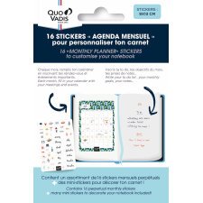 Stickers Agenda Quo Vadis - Multilingue - Perpétuel - 9x13 cm