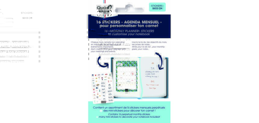 Quo Vadis - Stickers - Mensuel - Multilingue - Perpétuel - 9x13 cm