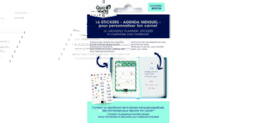 Quo Vadis - Stickers - Mensuel - Multilingue - Perpétuel - 9x13 cm