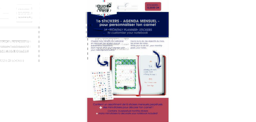 Quo Vadis - Stickers - Mensuel - Multilingue - Perpétuel - 12x18 cm