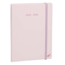 Quo Vadis - Agenda 16 mois - 2025-2026 - Plan Week - Semainier Notes - Multilingue - Pastel - Rose clair - 16 mois de septembre à décembre - 16x24 cm