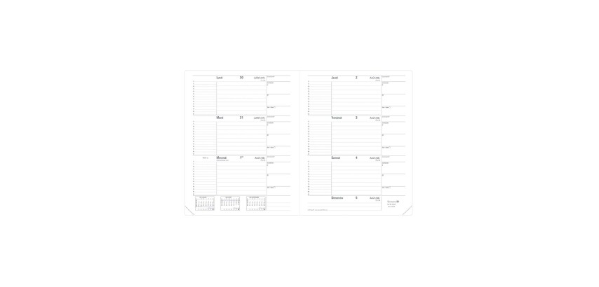 Quo Vadis - Recharge Agenda enseignant - 2026-2027 - Le Principal - Semainier Horizontal - Français - 13 mois de août à août - 18x24 cm