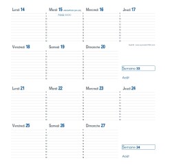 Quo Vadis - Recharge Agenda année scolaire - 2026-2027 - Sept-Bi - Quinzainier - Français - 12 mois de mi-août à mi-août - 8,8x17 cm
