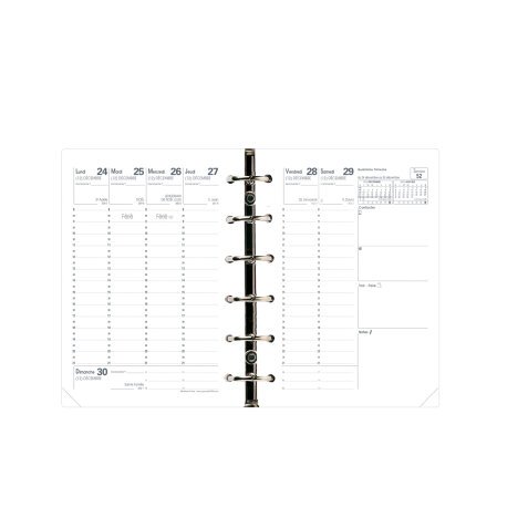 Agenda Semainier Minitimer Recharge Quo Vadis - Français - 12 mois de Janv/Déc - 9x12,5 cm