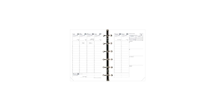 Quo Vadis - Recharge Organiseur - 2027 - Minitimer - Semainier Planning - Français - 12 mois de janvier à décembre - 9x12,5 cm