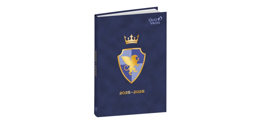 Quo Vadis - Agenda année scolaire - 2025-2026 - Eurotextagenda - Journalier - Multilingue - Louise & Arthur - 12 mois de août à juillet - 12x17 cm - par 8