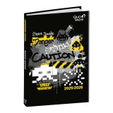 Quo Vadis - Agenda année scolaire - 2025-2026 - Eurotextagenda - Journalier - Multilingue - Space invaders - 12 mois de août à juillet - 12x17 cm - par 8