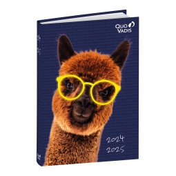 Agenda Journalier Eurotext Quo Vadis - Multilingue - Mes potes à pattes mignons - 12 mois de Août/Juillet - 12x17 cm  - Lama lunettes