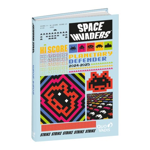 Agenda Journalier Eurotext Quo Vadis - Multilingue - Space invaders - 12 mois de Août/Juillet - 12x17 cm  - Score