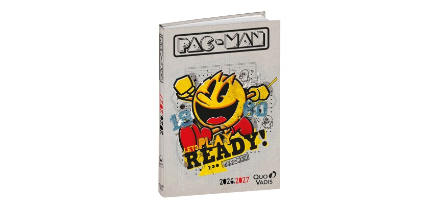 Quo Vadis - Agenda année scolaire - 2026-2027 - Eurotextagenda - Journalier - Multilingue - Pac man - Ready - 12 mois de août à juillet - 12x17 cm