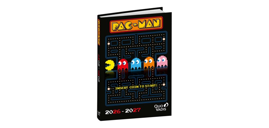 Quo Vadis - Agenda année scolaire - 2026-2027 - Eurotextagenda - Journalier - Multilingue - Pac man - Ghost - 12 mois de août à juillet - 12x17 cm