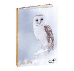 Quo Vadis - Agenda année scolaire - 2026-2027 - Eurotextagenda - Journalier - Multilingue - Mes potes à pattes sauvages - Chouette - 12 mois de août à juillet - 12x17 cm