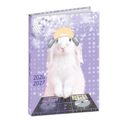 Quo Vadis - Agenda année scolaire - 2026-2027 - Eurotextagenda - Journalier - Multilingue - Mes potes à pattes mignons - Lapin - 12 mois de août à juillet - 12x17 cm