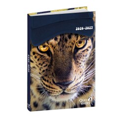 Quo Vadis - Agenda année scolaire - 2026-2027 - Eurotextagenda - Journalier - Multilingue - Mes potes à pattes mignons - Leopard - 12 mois de août à juillet - 12x17 cm